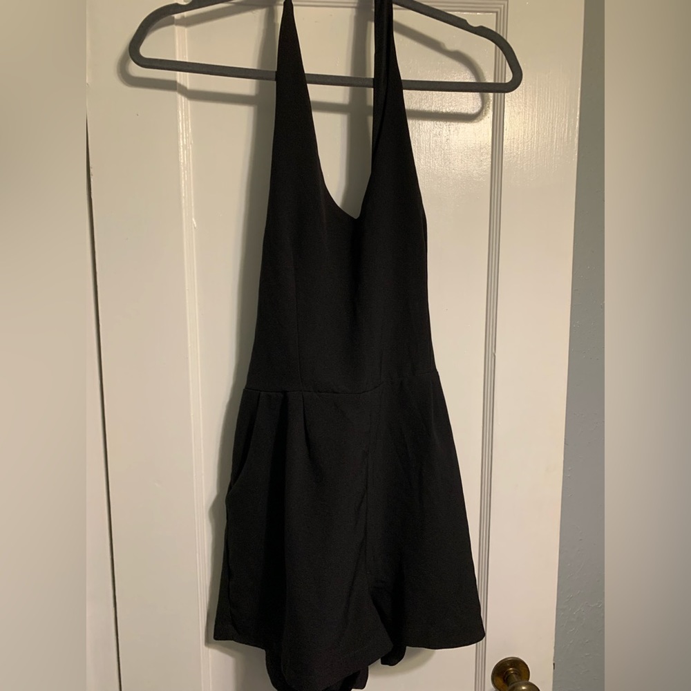 One ❤️ Love Clothing Black Halter Romper Large